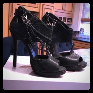Black Aldo Peep Toe Heels